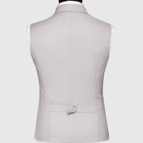 Navy 3 Piece Suit Grey Vest Back