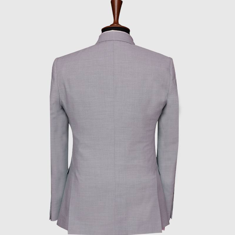 Plain Light Grey 3 Piece Suit Back