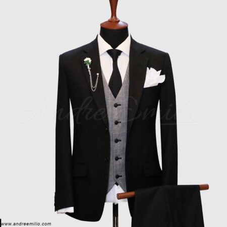 Regular Fit Black 3 Piece Suit
