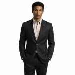 Andre Emilio Black Oil Spill Blazer With Pick Stitching