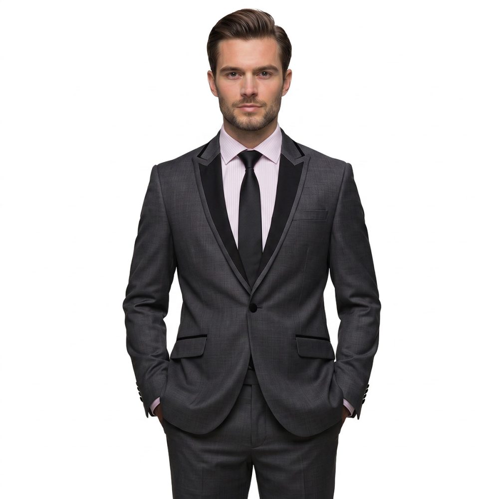 Andre Emilio Custom Gray 2 Piece Tuxedo Suit For Men
