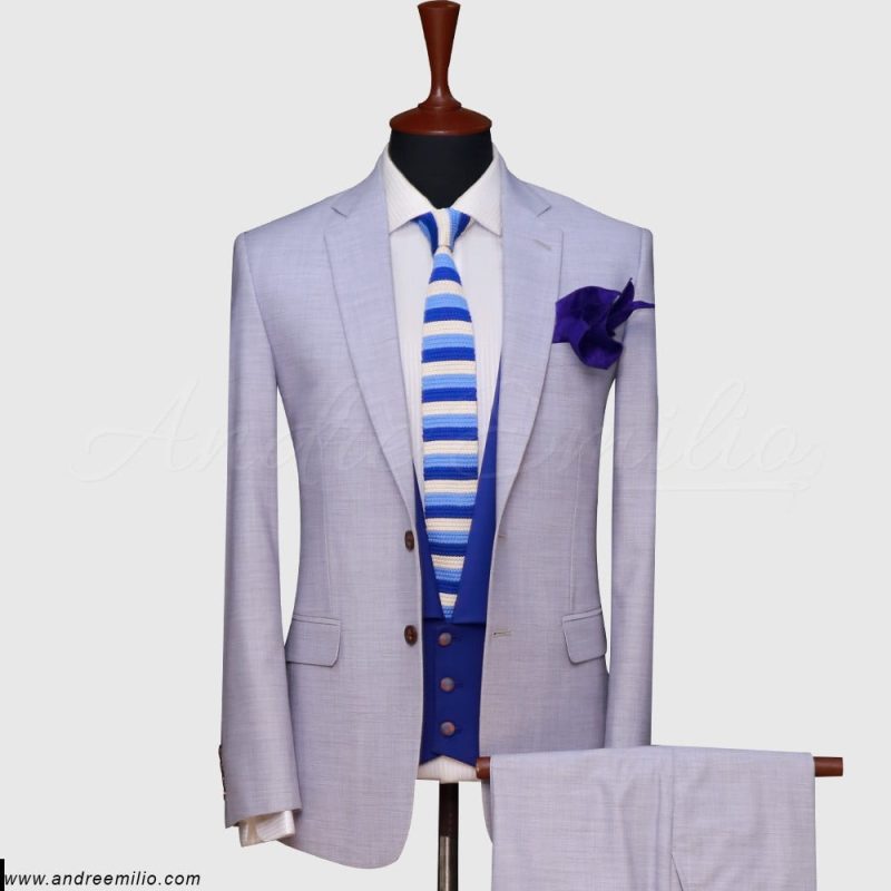 Slim Fit Light Gray Suit