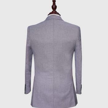 Textured Gray 2 Piece Suit Back