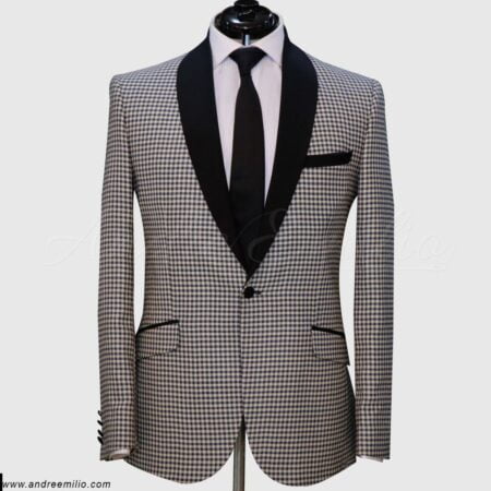 Off White Gingham Suit