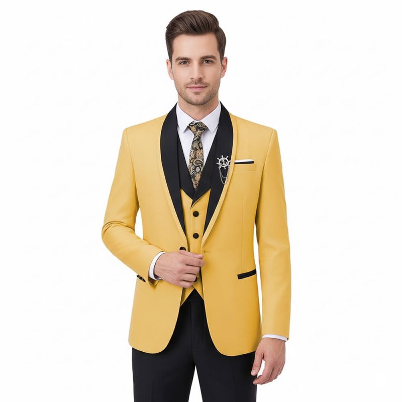 Yellow Wedding Tuxedo For Men