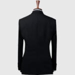 Black 3 Piece Suit Contrast Vest