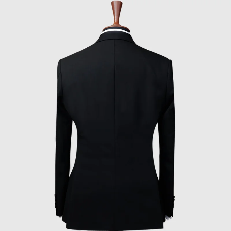 Black 3 Piece Suit With Contrast Back