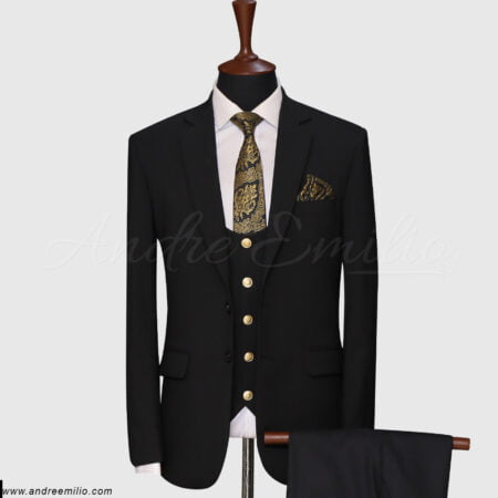 Modern Fit Black 3 Piece Suit