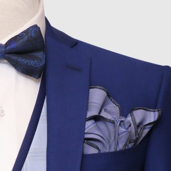 Tailored Fit Royal Blue 3 Piece Suit Front Pocket
