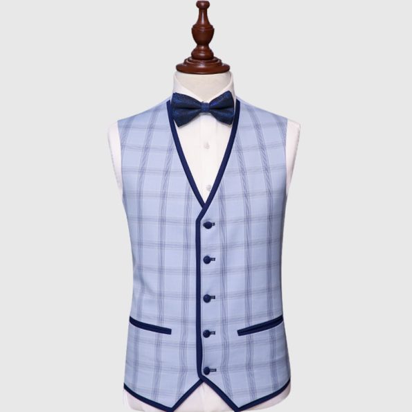 Tailored Fit Royal Blue 3 Piece Suit Waistcoat