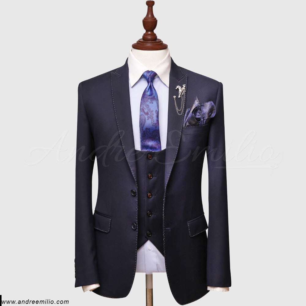 Buy Solid Blue 3 Piece Suit | Your First Order 30% Off