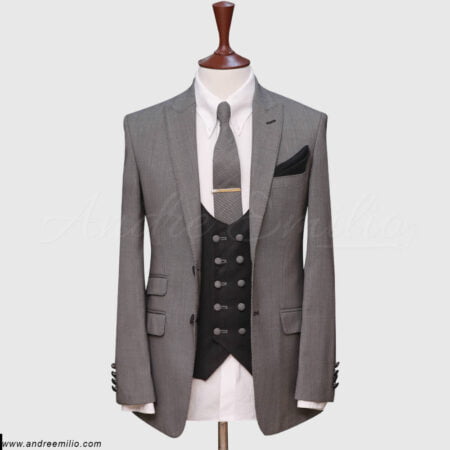 Grey Pinpoint 3 Piece Suit