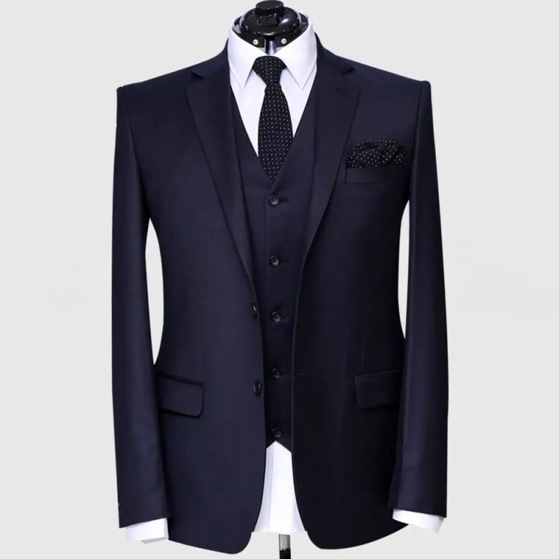 Modern Fit Navy Blue 3 Piece Suit