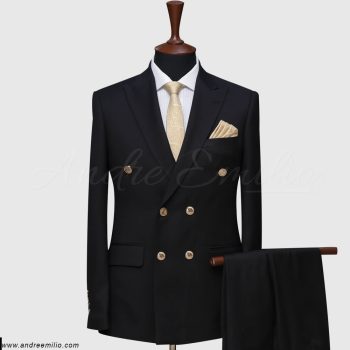 Midnight Black Double Breasted Suit