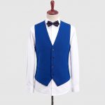 Andre Emilio Mens Royal Blue Tuxedo Suit With Satin Shawl Lapel