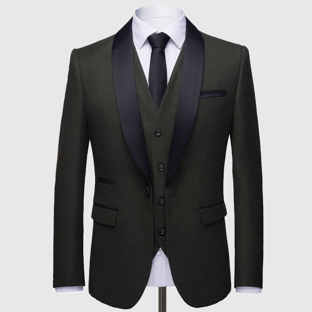 Buy Army Color 3 piece Suit from Andre Emilio | 10% Off