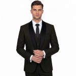 Andre Emilio 3 Piece Olive Green Tuxedo Suit