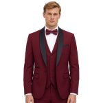 Andre Emilio Cherry Red Tuxedo Suit