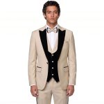 Andre Emilio Off White Tuxedo Wedding Suit
