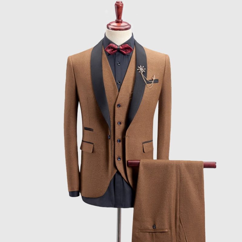 Brown Tuxedo Wedding Suit