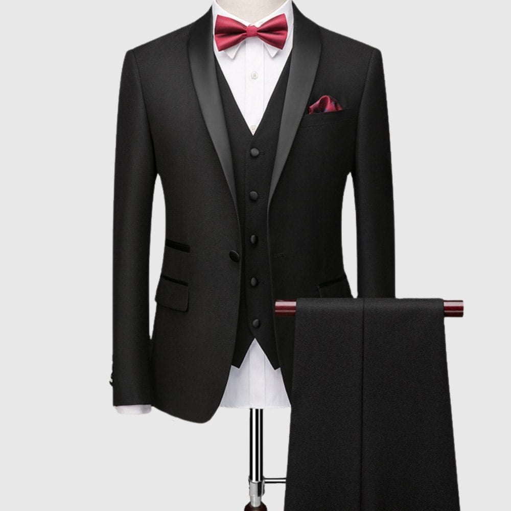 Buy Custom Classic Black Tuxedo Suit - Free Shipping