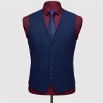 Dark Blue 3 Piece Tuxedo Suit Satin Lapel
