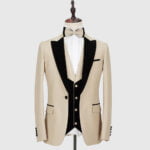 Off White Tuxedo Wedding Suit
