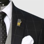 3 Piece Checked Black And Gray Suit