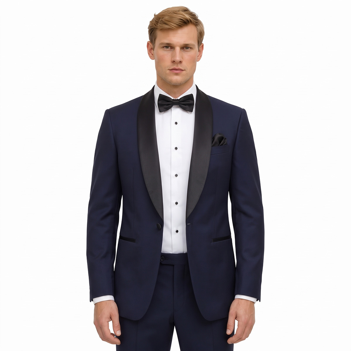 Andre Emilio Dark Blue Tuxedo With Shawl Lapel For Men