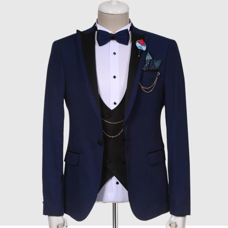Dark Blue Tuxedo Wedding Suit