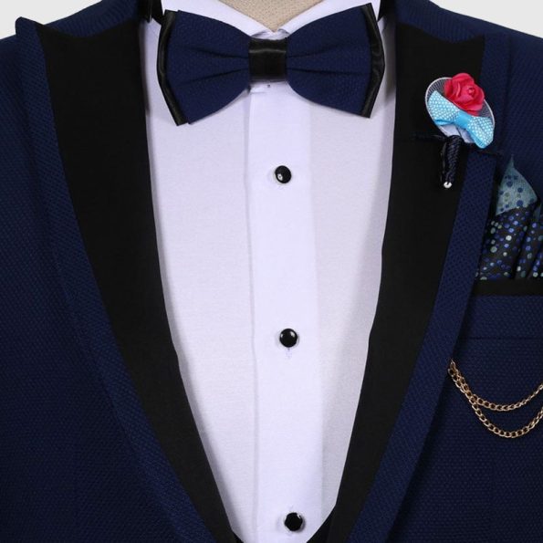 Dark Blue Tuxedo Wedding Suit Details