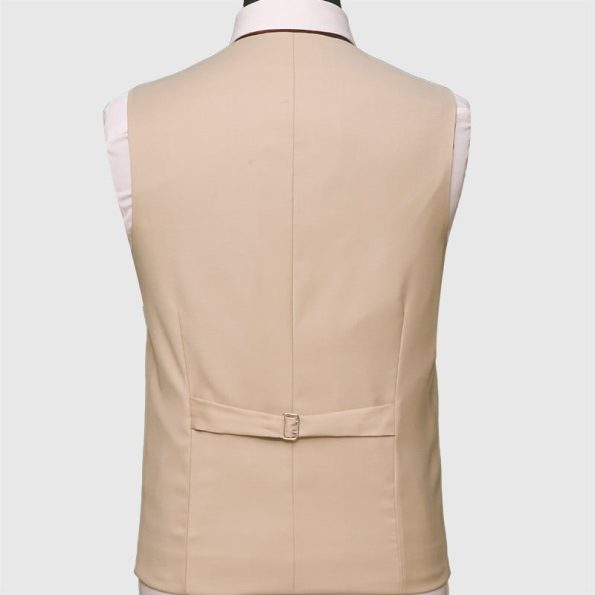 Premium Fine Cream 3 Piece Suit Vest Back