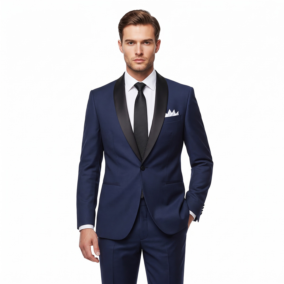 Andre Emilio Blue 2 Piece Tuxedo Suit