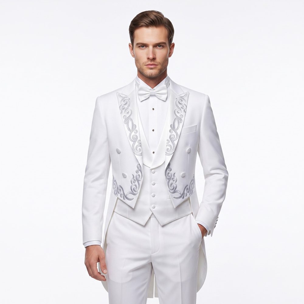 Andre Emilio White British Morning Tuxedo Suit