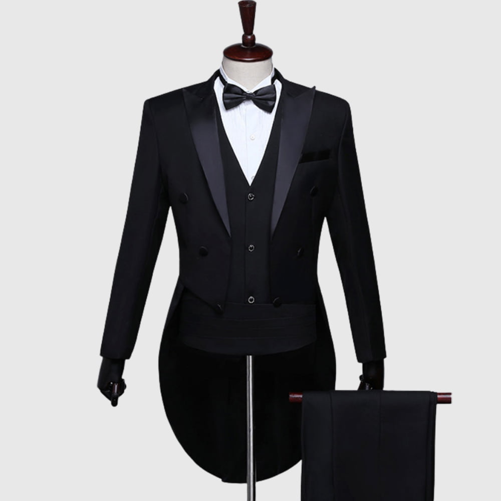 Buy Plain Black British Morning Tuxedo Suit, Save 20%