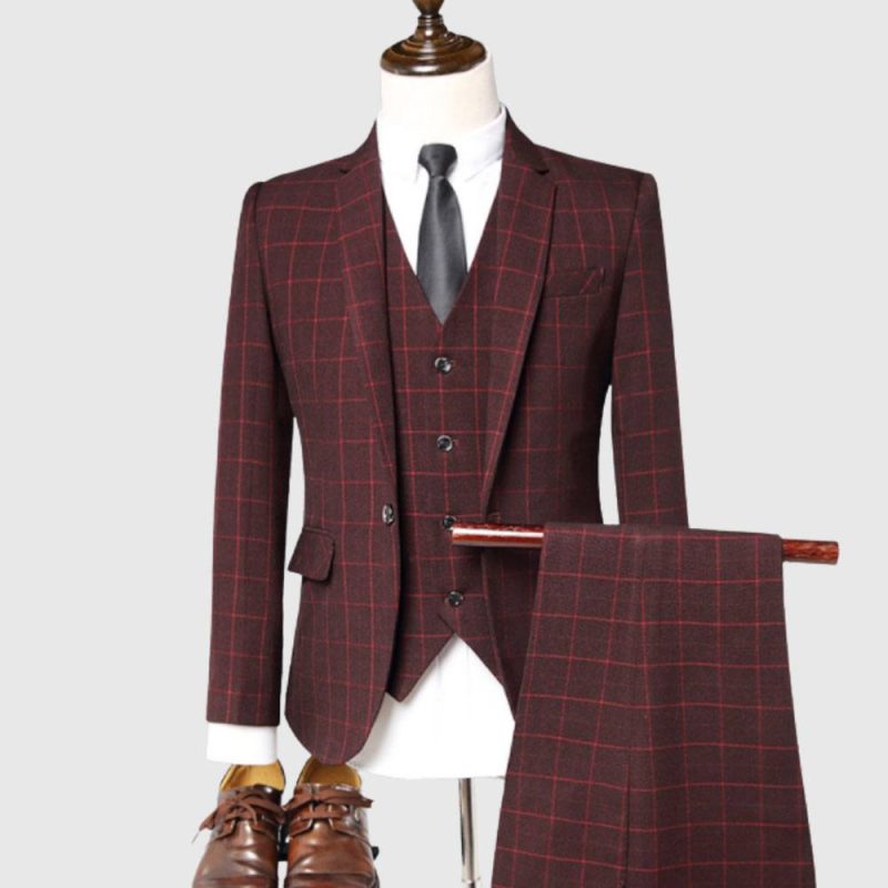 Tailor Fit Maroon Suit