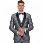 Texture Gray Tuxedo Suit