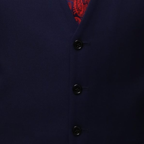 3 Piece Dark Blue Suit Vest Button