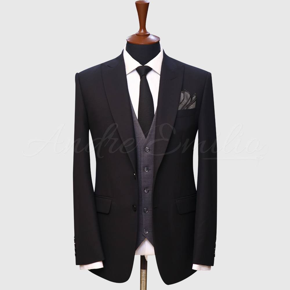 3 Piece Blue Morning Suit For Hire with Navy Pattern Waistcoat | Rathbones  Tailor