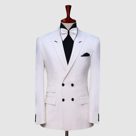 Double Breast White Suit