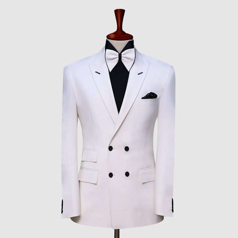 Double Breast White Suit