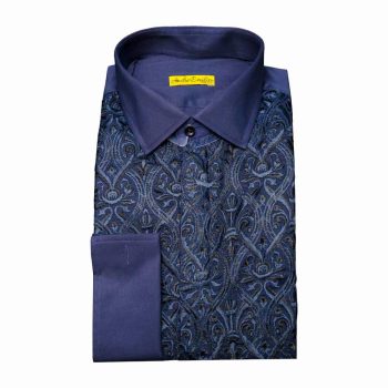 Blue Thread Embroided Men Shirt 1