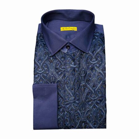 Slim Fit Sky Blue Dress Shirt With Button Down Collar