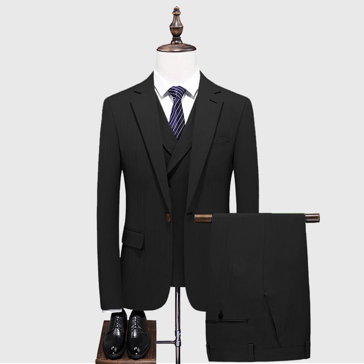 Classic Black 3 Piece Suit- Free Shipping on All Orders