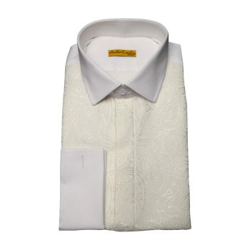 White Textured Shirt For Men