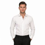 Andre Emilio White Formal Shirt With Wide Spread Collar