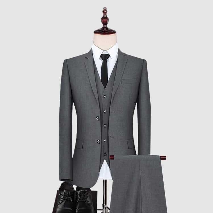 Men Gray Slim Fit Suit - Save 25% on Order Above $400