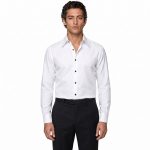 Custom White Long Sleeve Formal Shirt With Five Spread Collar