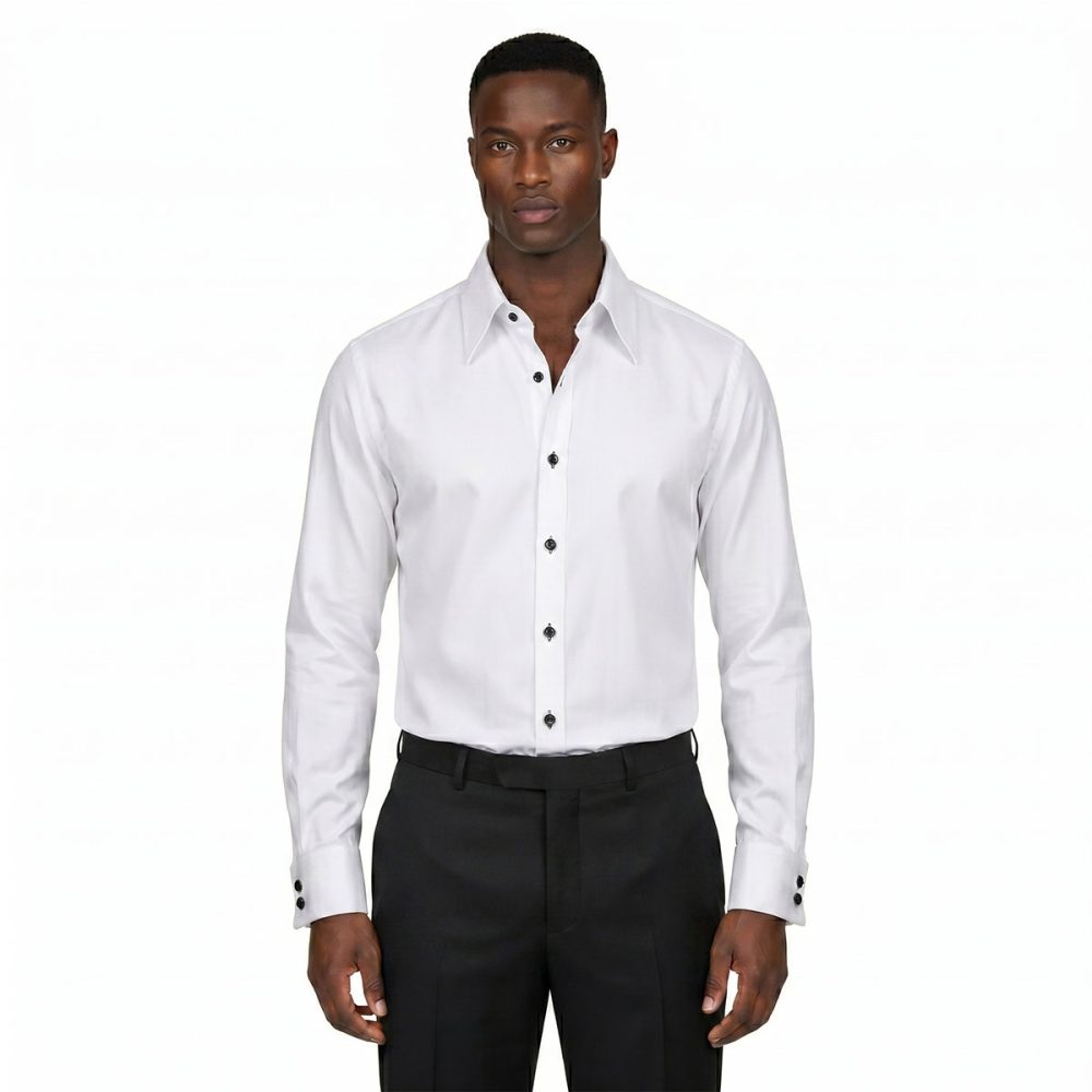 Andre Emilio White Modern Fit Shirt For Men