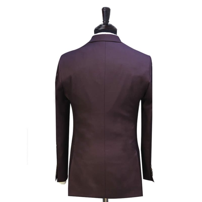 Mens Plum Suit Back